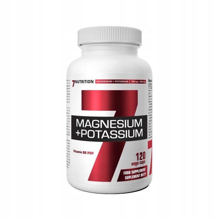2 SZTUKI - 7NUTRITION Magnesium + Potasium B6 - Cytrynian (120 kaps.)