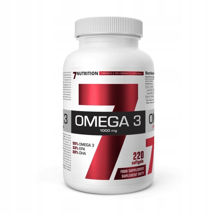 2 SZTUKI - 7NUTRITION Omega-3 55% 1000 mg (220 kaps. miękkich)