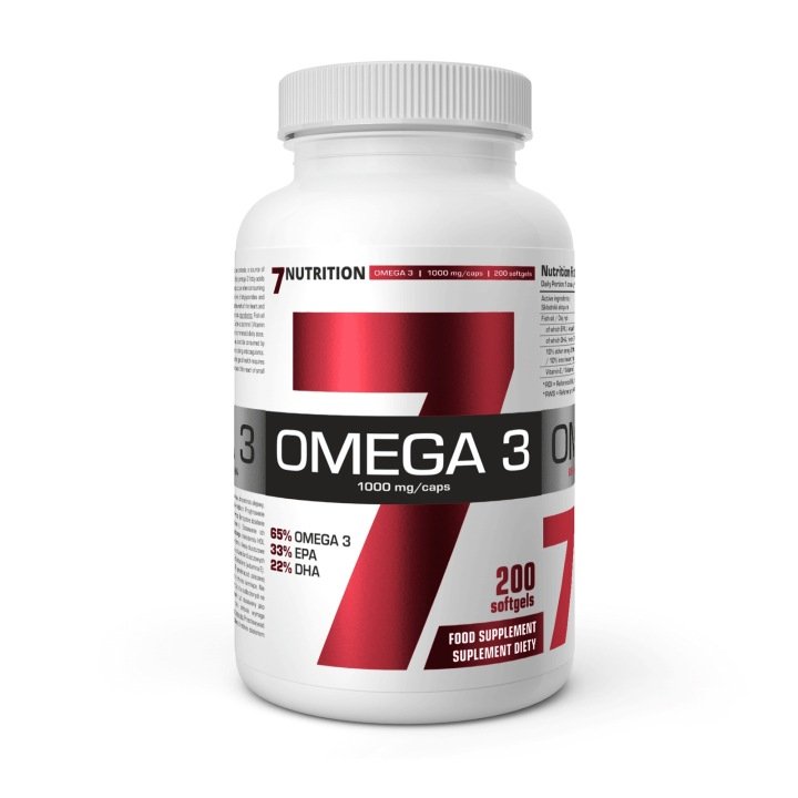 2 SZTUKI - 7NUTRITION Omega-3 65% 1000 mg (200 kaps. miękkich)