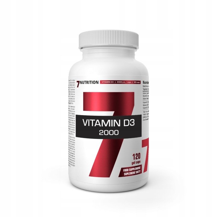 2 SZTUKI - 7NUTRITION Vitamin D 2000 - Witamina D 2000IU (120 kaps.)