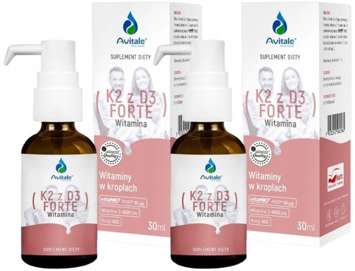 2 x Krople Avitale K2 z D3 FORTE x 30 ml, Aliness