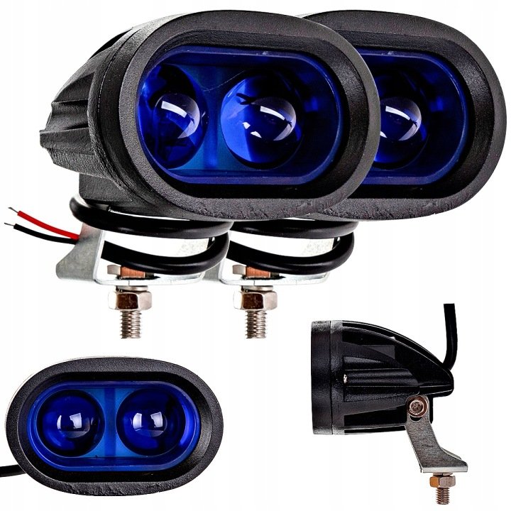2x-Lampa-opryskiwacza-niebieska-robocza-16W-niebieska-mala-komplet 2x Lampa opryskiwacza niebieska robocza 16W niebieska mała komplet