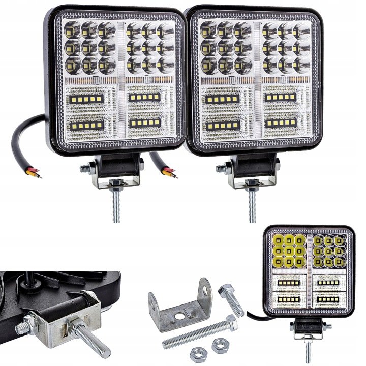 2x-Lampa-roboczaLED-177W-halogen-12-24V-panel-combo-czarna-ramka-IP68-CREE 2x Lampa roboczaLED 177W halogen 12-24V panel combo czarna ramka IP68 CREE