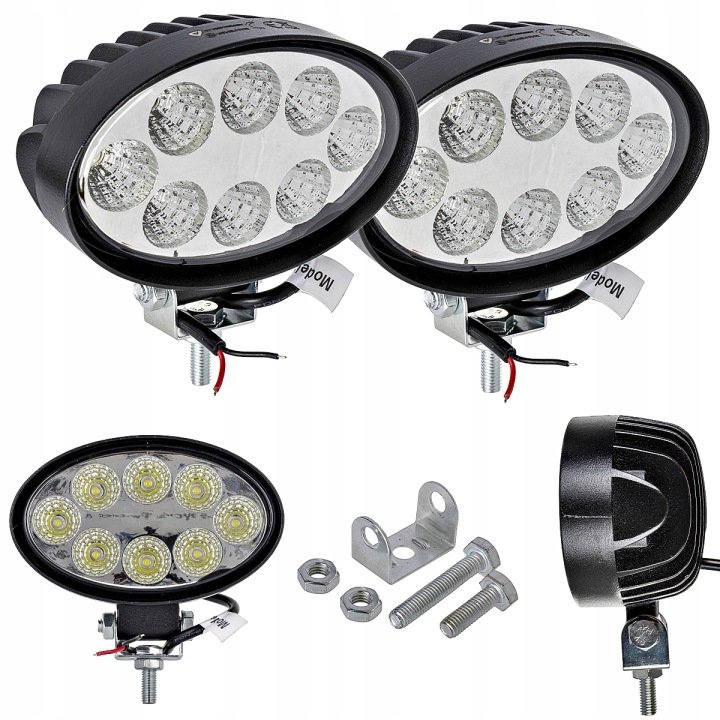 2x-Reflektor-Lampa-robocza-LED-24W-1900lm-owalna-12V-24V-ciagnik-IP67-E9 2x Reflektor Lampa robocza LED 24W 1900lm owalna 12V 24V ciągnik IP67 E9