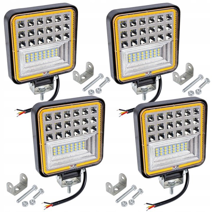 4x-LED-LAMPA-ROBOCZA-HALOGEN-126W-12V-24V-126W-2-MOCNE-TRYBY-SWIECENIA 4x LED LAMPA ROBOCZA HALOGEN 126W 12V 24V 126W 2 MOCNE TRYBY ŚWIECENIA