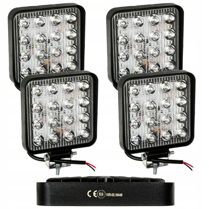 4x-lampa-robocza-LED-halogen-48W-12-24V-do-ciagnika-traktora-koparki-ZESTAW 4x lampa robocza LED halogen 48W 12-24V do ciągnika traktora koparki ZESTAW