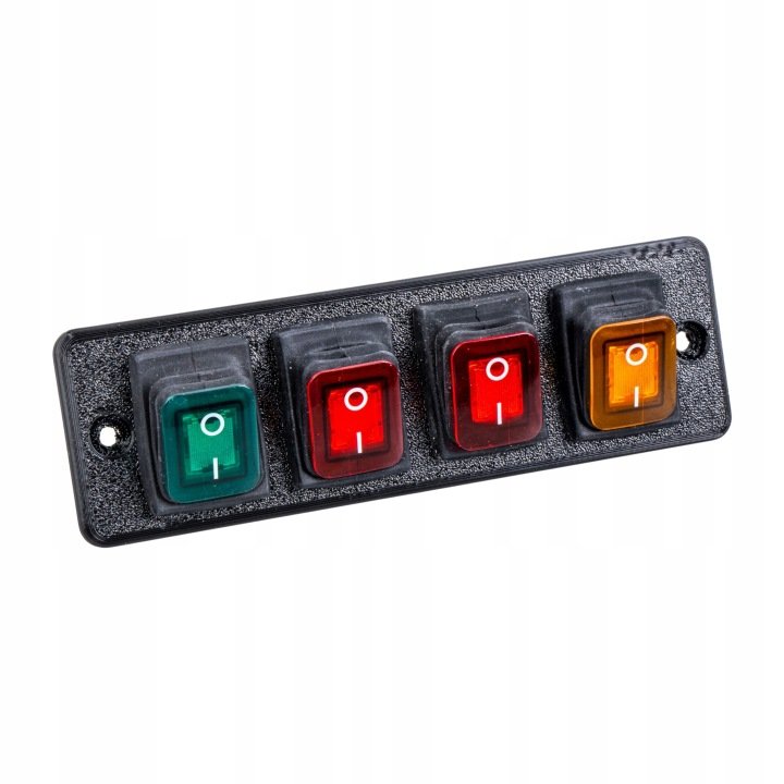 4x-wlaczniki-12V-24V-podswietlane-ON-OFF-Hermetyczne-w-ramce-komplet 4x włączniki 12V 24V podświetlane ON-OFF Hermetyczne w ramce komplet