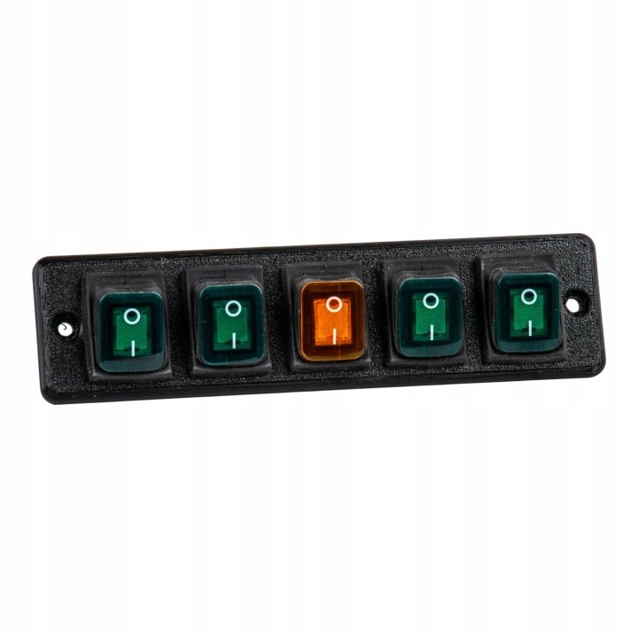 5x-wlaczniki-12V-24V-podswietlane-ON-OFF-Hermetyczne-w-ramce-komplet-panel 5x włączniki 12V 24V podświetlane ON-OFF Hermetyczne w ramce komplet panel