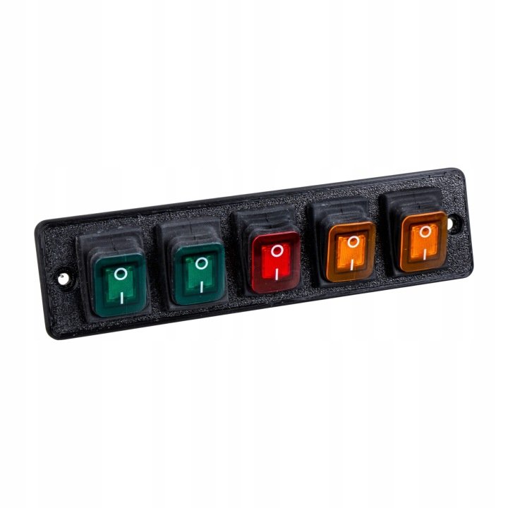 5x-wlaczniki-12V-24V-podswietlane-ON-OFF-Hermetyczne-w-ramce-komplet 5x włączniki 12V 24V podświetlane ON-OFF Hermetyczne w ramce komplet