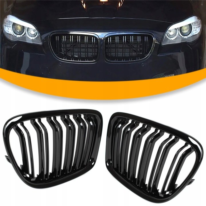 ATRAPA GRILL KRATKA do BMW X1 E84 NERKI CZARNY POŁYSK PODWÓJNE ŻEBERKA