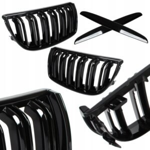 ATRAPA GRILL NERKI BMW E90 E91 2004-08 CZARNE BLACK PIANO PODWÓJNE ŻEBERKA