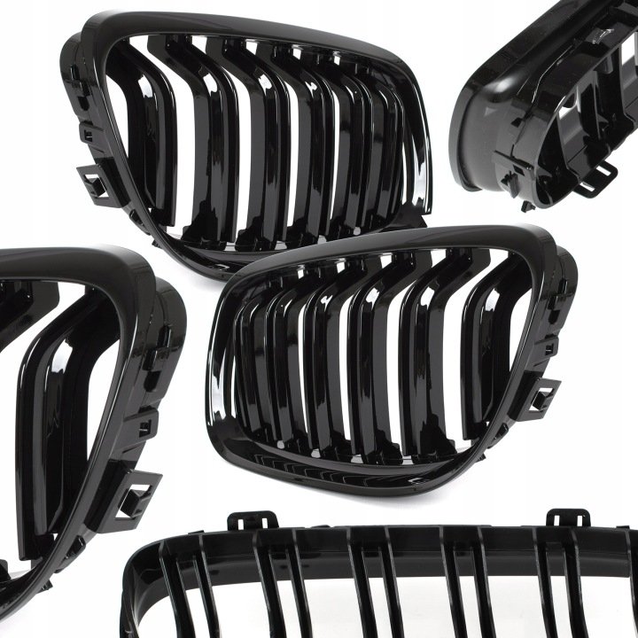 ATRAPA GRILL NERKI BMW E90 E91 LIFT 09- CZARNE BLACK PIANO PODÓJNE ŻEBERKA