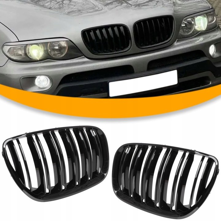 ATRAPA-NERKI-GRILL-CZARNY-POLYSK-do-BMW-X5-E53-04-06-LCI-POLIFT ATRAPA NERKI GRILL CZARNY POŁYSK do BMW X5 E53 04-06 LCI POLIFT