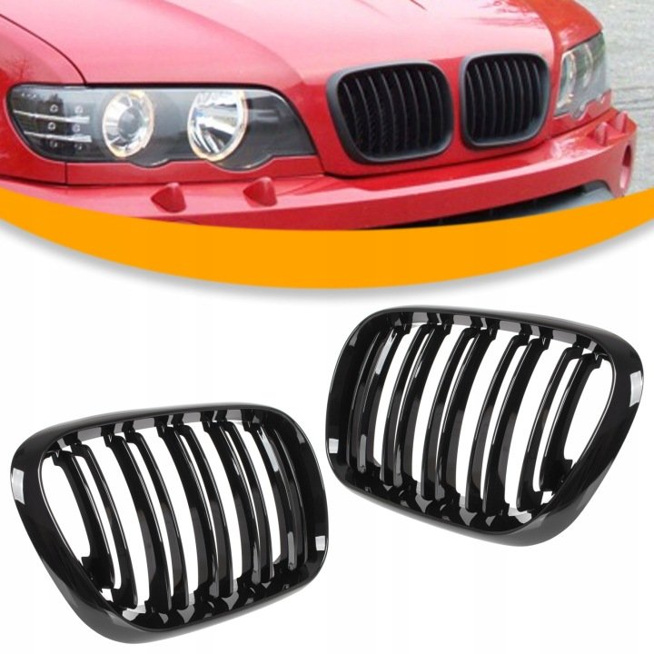 ATRAPA-NERKI-GRILL-CZARNY-POLYSK-do-BMW-X5-E53-99-03-Przed-LIFT ATRAPA NERKI GRILL CZARNY POŁYSK do BMW X5 E53 99-03 Przed LIFT