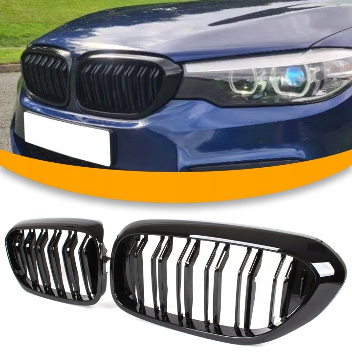 ATRAPA-nerki-grill-kratka-BMW-G30-G31-M-PAKIET-czarny-polysk-przed-liftem ATRAPA nerki grill kratka BMW G30 G31 M PAKIET czarny połysk przed liftem