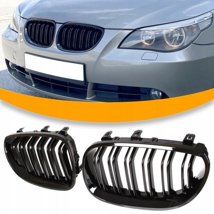 Atrapa-Nerki-Grill-Kratka-Czarny-Polysk-Pakiet-do-BMW-E60-E61-M5 Atrapa Nerki Grill Kratka Czarny Połysk Pakiet do BMW E60 E61 M5