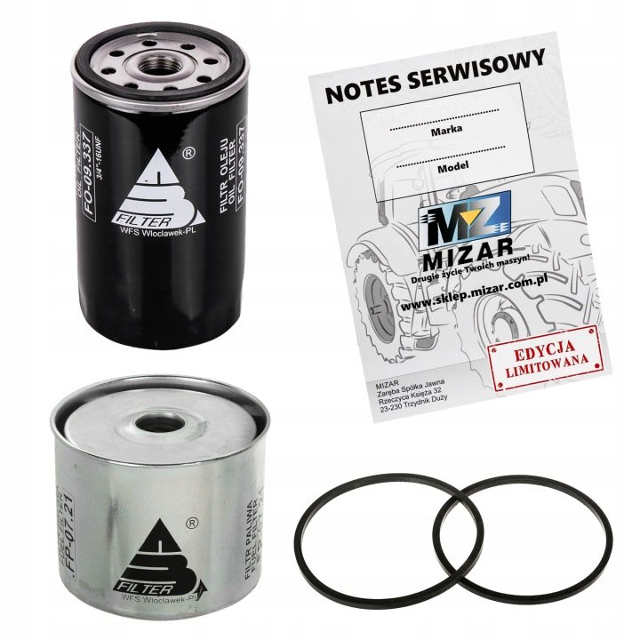 Filtry paliwa oleju C-360 3P zestaw + notes serwisowy MIZAR