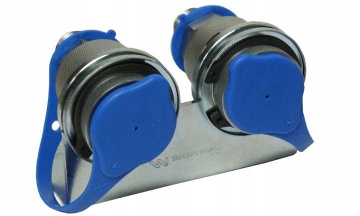 Gniazdo hydrauliczne EURO szybkozłącze M22x1,5mm x2 + wspornik + osłony