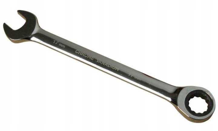 Klucz płasko-oczkowy z grzechotką 17 mm CRV 6140