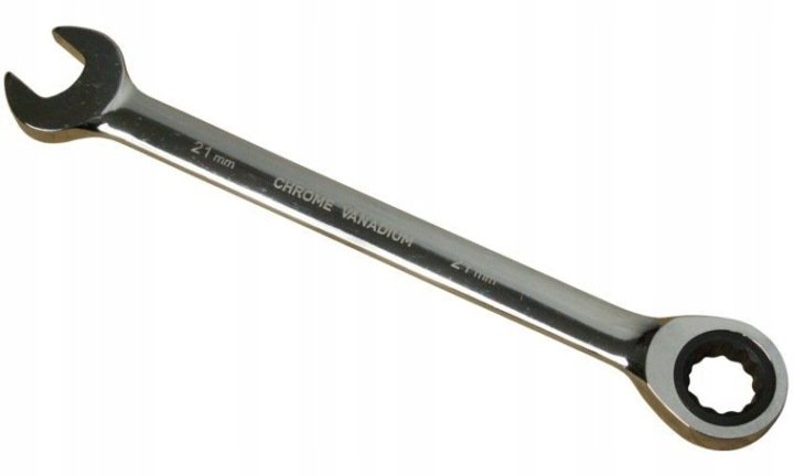 Klucz płasko-oczkowy z grzechotką 21 mm CRV 6140