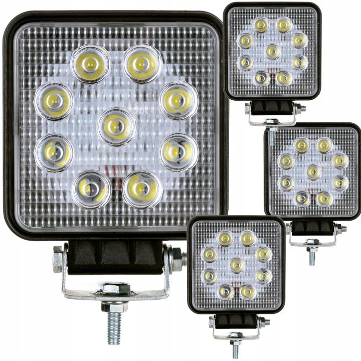 LAMPA ROBOCZA HALOGEN 27 LED 108W ZESTAW 4 SZTUKI DO CIĄGNIKA AUTA TIRA