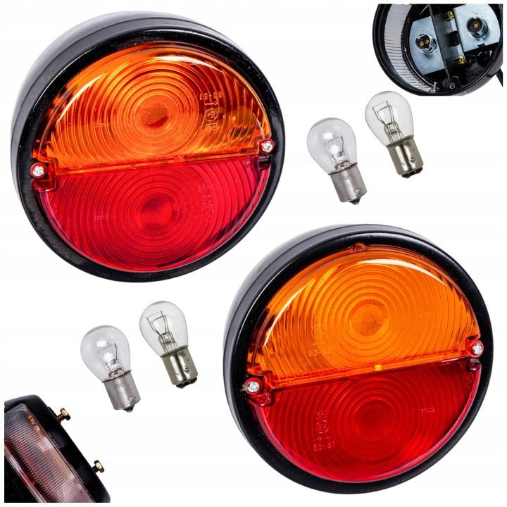 LAMPA TYLNA METALOWA LEWA + PRAWA URSUS C-330 LAMPY TYLNE METALOWE +ŻARÓWKI