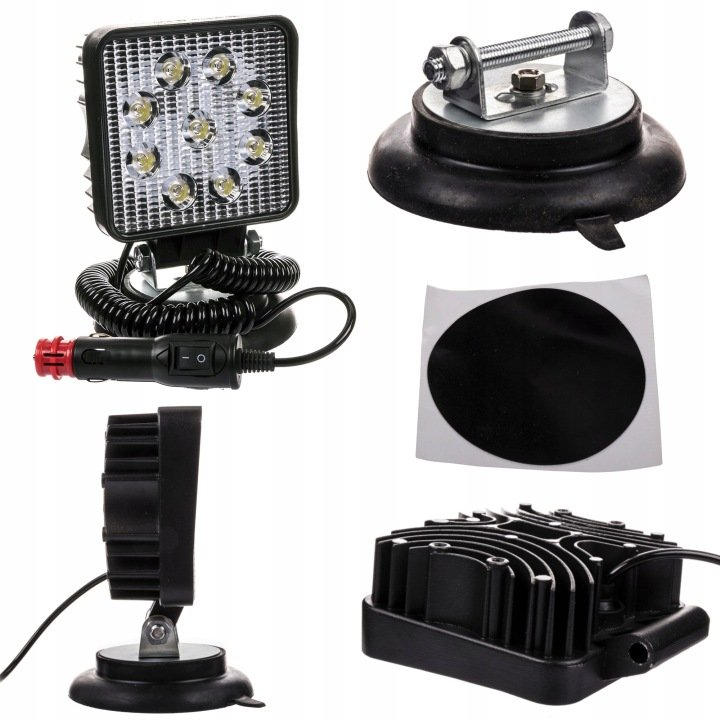 Lampa-Led-na-magnes-przewod-spiralny-3m-pod-zapalniczke-12-24V-MYSLIWSKA Lampa Led na magnes przewód spiralny 3m pod zapalniczkę 12/24V MYŚLIWSKA