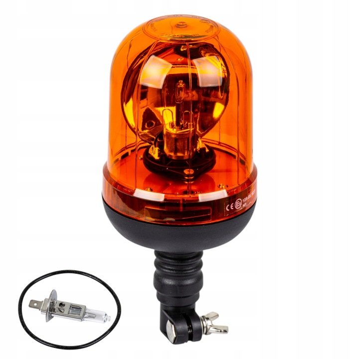Lampa-ostrzegawcza-kogut-12V-H1-pomaranczowa-mocowanie-FLEX-Homologacja-E9 Lampa ostrzegawcza kogut 12V H1 pomarańczowa mocowanie FLEX Homologacja E9