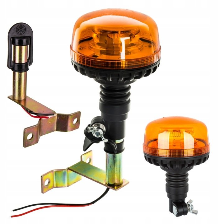Lampa-ostrzegawcza-kogut-36-LED12-24V-TRZPIEN-TYP-I-UCHWYT-MOCOWANIE Lampa ostrzegawcza kogut 36 LED12/24V + TRZPIEŃ TYP I UCHWYT MOCOWANIE