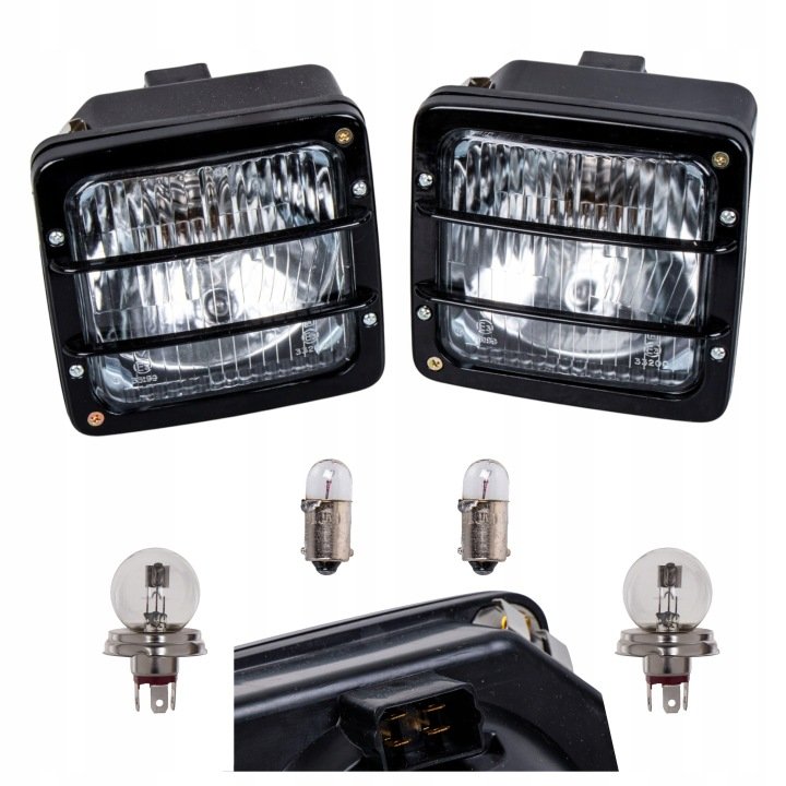 Lampa-przednia-MTZ-zarowka-R2-140x140mm-4-piny-Z-POZYCJA-komplet-2szt Lampa przednia MTZ żarówka R2 140x140mm 4 piny Z POZYCJĄ komplet 2szt.