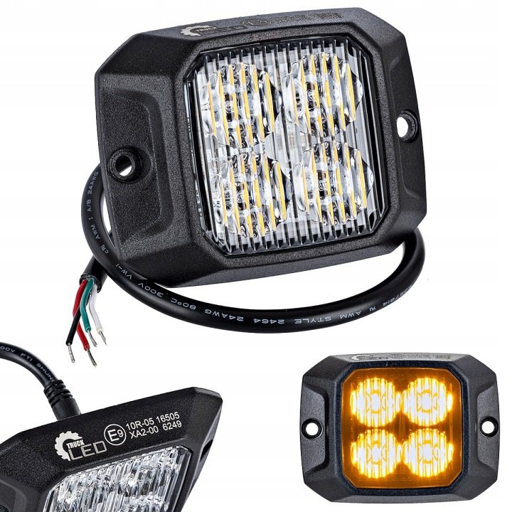 Lampa-strobo-LED-10W-R10-R65-pomaranczowa Lampa strobo LED 10W R10 R65 pomarańczowa