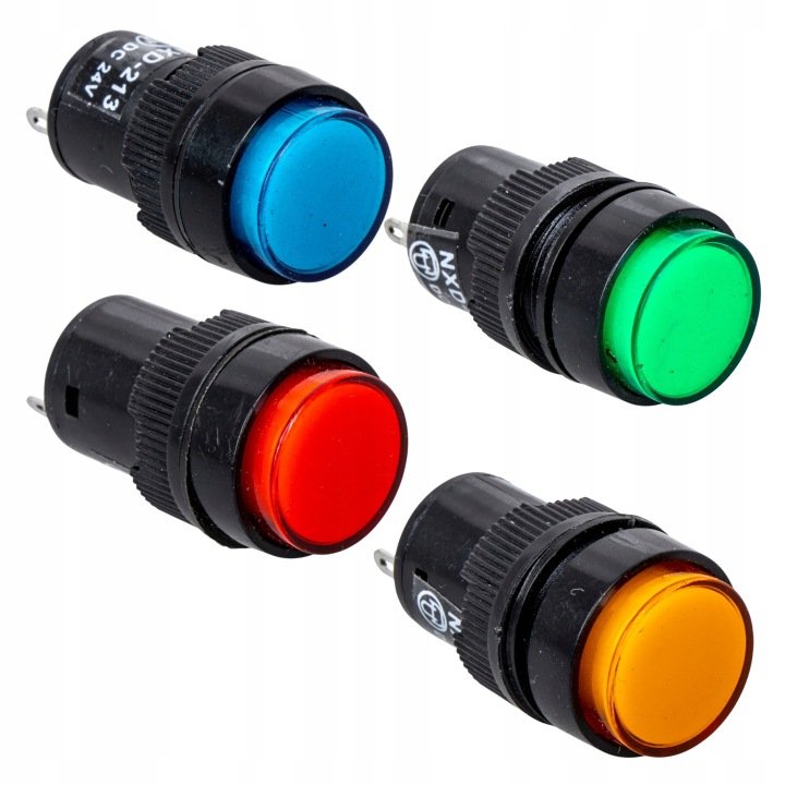 Lampka-kontrolna-LED-12V-24V-DC-fi-16mm-do-deski-rozdzielczej-4szt-komplet Lampka kontrolna LED 12V 24V DC fi 16mm do deski rozdzielczej 4szt. komplet