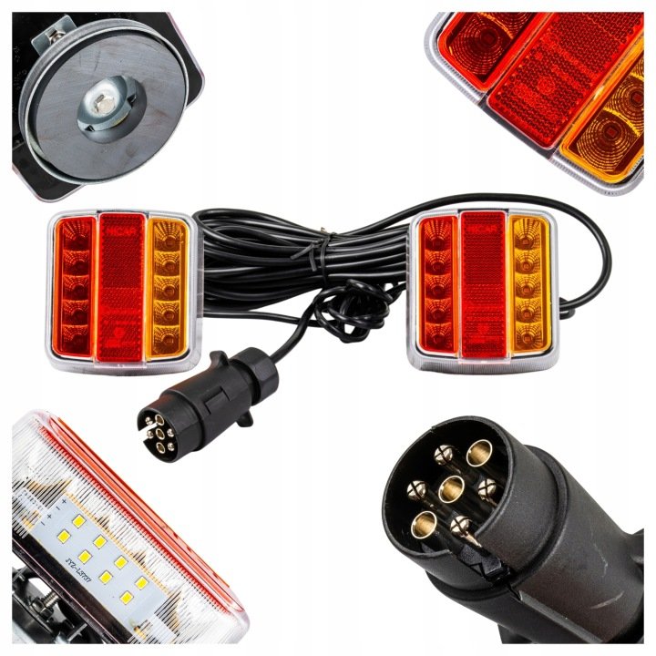 Lampy LED do przyczepy na magnes Zestaw lamp tylnych 12V 4-funkcje