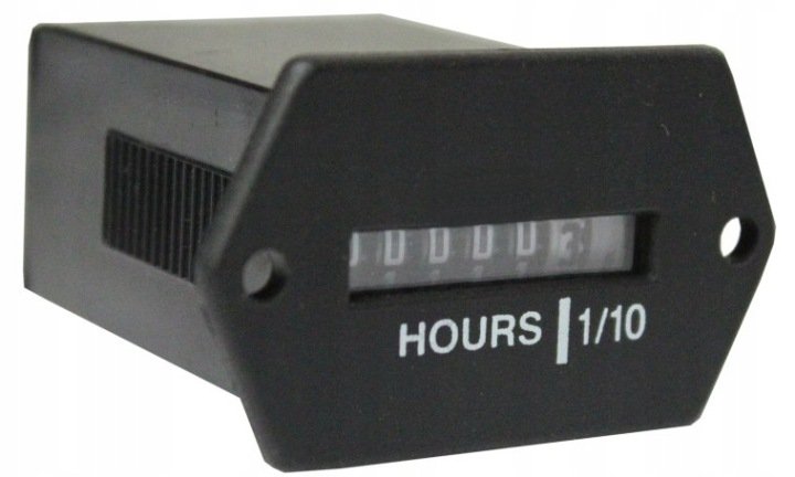 Licznik motogodzin MTG roboczogodzin czasu pracy silnika 12V 24V 2-pin