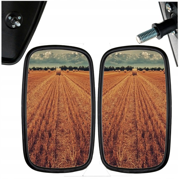Lusterko-Do-Ciagnika-Koparki-Wozka-Widlowego-232x145mm-Gwint-M6-x2 Lusterko Do Ciągnika Koparki Wózka Widłowego 232x145mm Gwint M6 x2