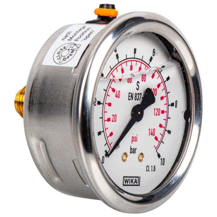 MANOMETR-FI-63-BSP1-4-TYL-ZAKRES-0-10-BAR-GRANI MANOMETR FI 63 BSP1/4 TYŁ ZAKRES 0-10 BAR GRANI