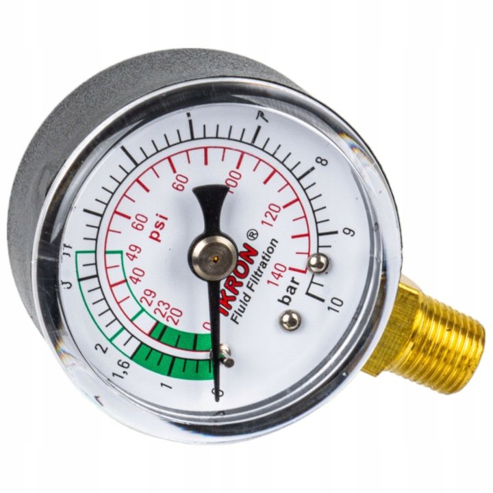 Manometr-0-10-bar-1-8-filtra-zwrotnego-IKRON Manometr 0-10 bar 1/8" filtra zwrotnego IKRON