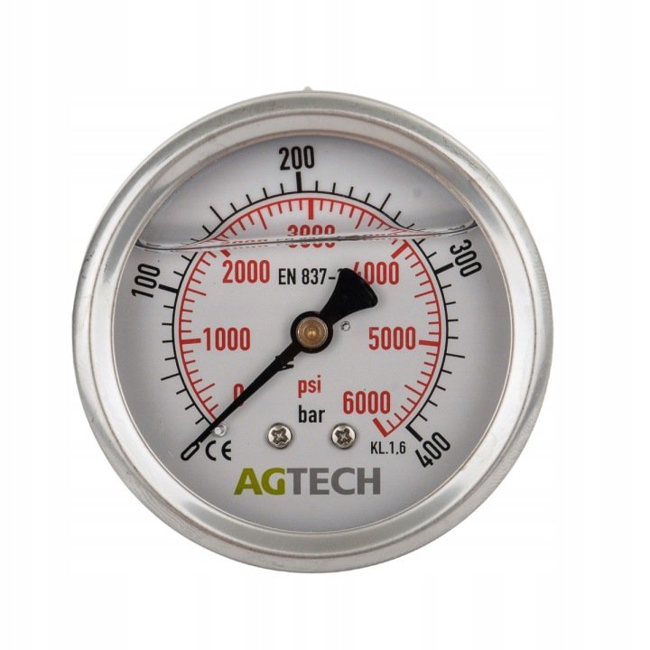 Manometr-fi-63-BSP-1-4-0-400bar-Agtech Manometr fi 63 BSP 1/4" 0-400bar Agtech