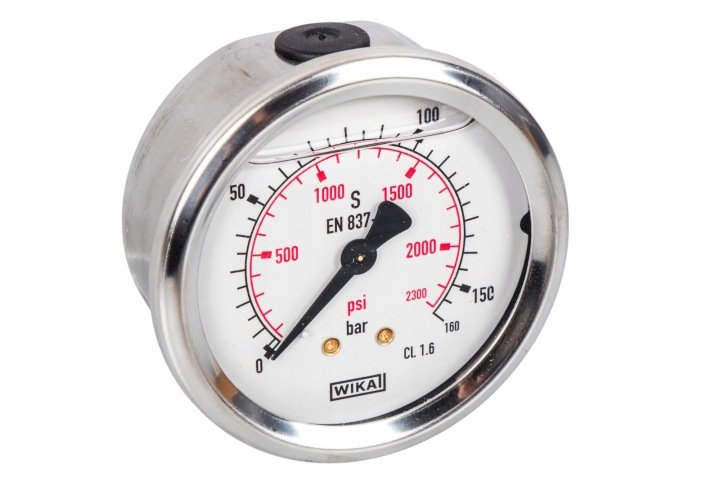 Manometr-glicerynowy-160-Bar-63mm-tyl-1-4-WIKA Manometr glicerynowy 160 Bar 63mm tył 1/4 WIKA