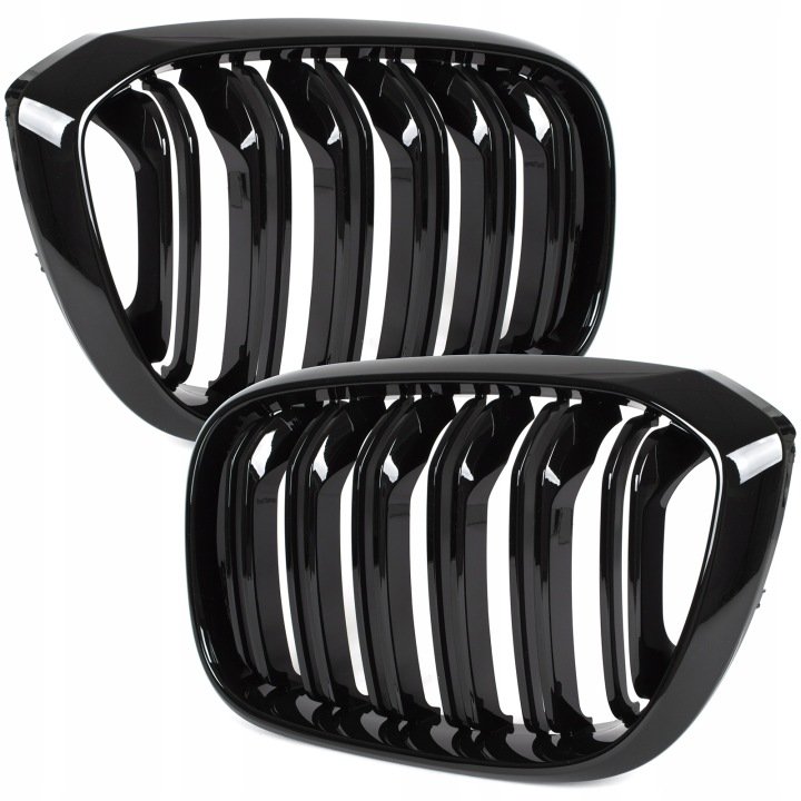 NERKI ATRAPA GRILL KRATKA do BMW X3 G01 X4 G02 CZARNY POŁYSK
