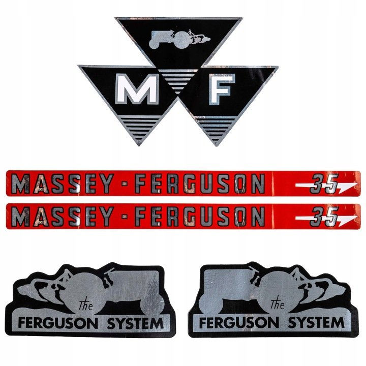 Naklejki-Massey-Ferguson-MF35-zestaw-3406970M91 Naklejki Massey Ferguson MF35 zestaw 3406970M91