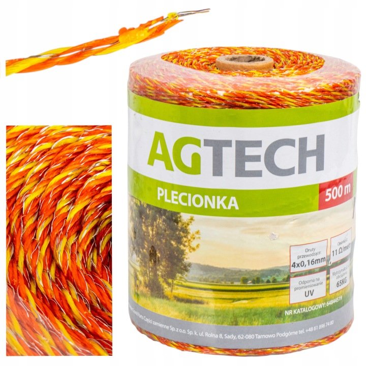 Plecionka-do-pastucha-500mb-czerwono-zolta-AGTECH-4-DRUTY Plecionka do pastucha 500mb czerwono-żółta AGTECH 4 DRUTY