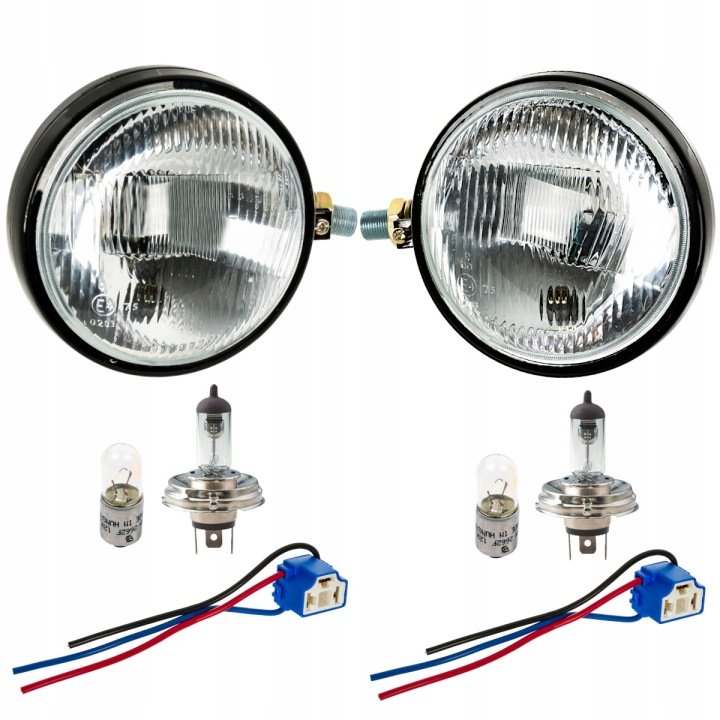Przednie lampy do Ursusa C-360 C-330 C-385 żarówki H4 i kostki METALOWE