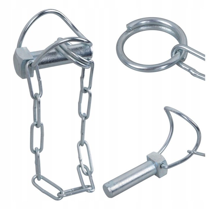 Przetyczka rolnicza z kółkiem + łańcuszek 320mm + sworzeń blokujący 16mm