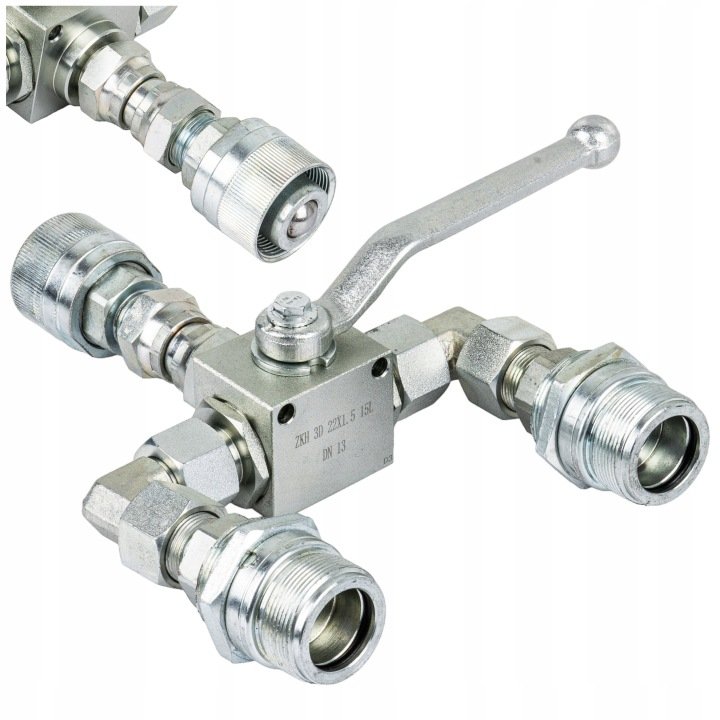Rozdzielacz gniazda hydraulicznego trójnik starego typu na gwint M22x1,5mm