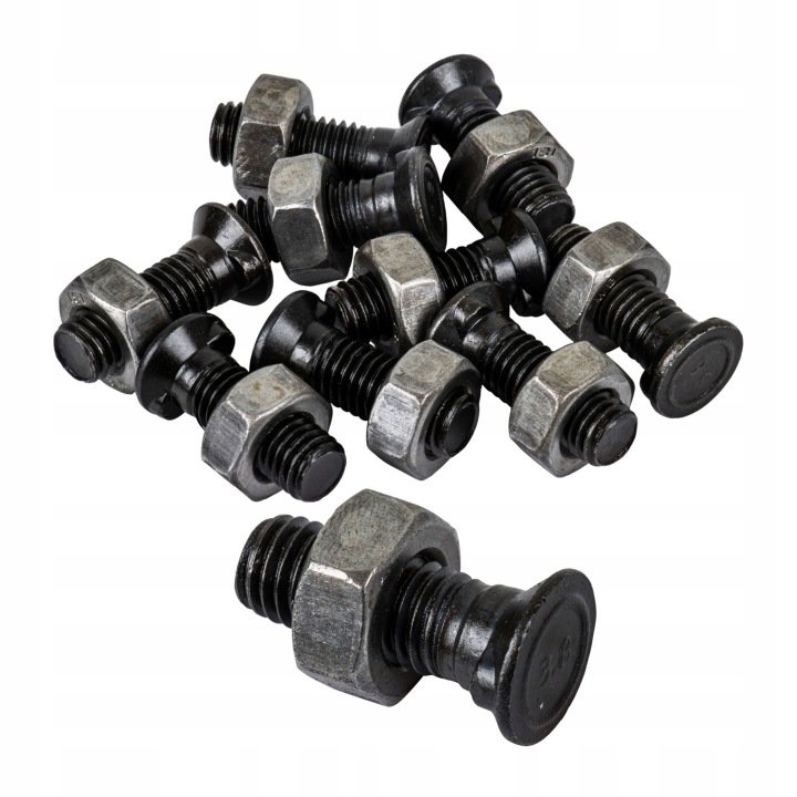 Śruba płużna M10x30mm 2-noskowa z nakrętką kl. 8.8 zestaw 10szt.