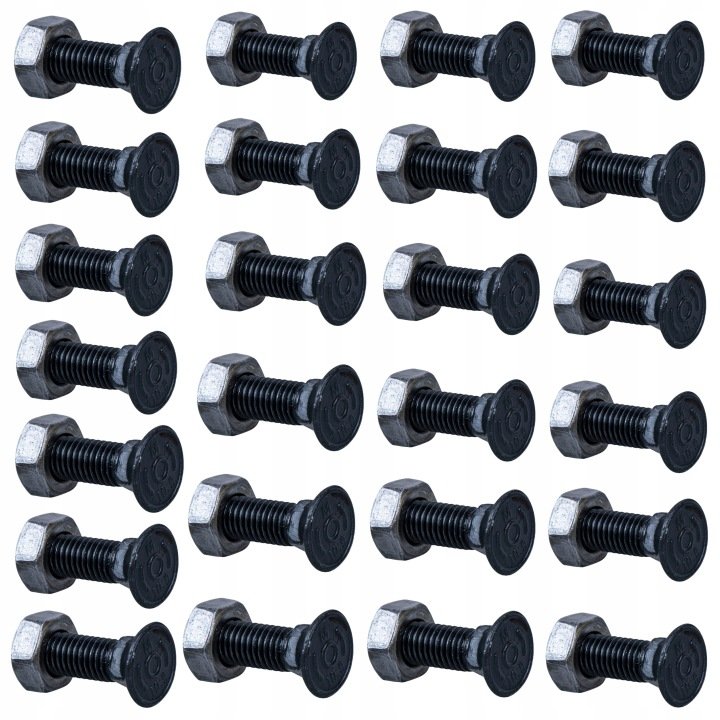 Śruba płużna M10x35mm 10,9 DIN 608 z nakrętką podsadzenie kwadrat 25 sztuk