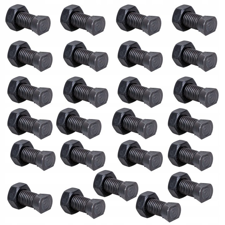 Śruba płużna M12x40mm kl. 12.9 owal z dwóch stron ścięta zestaw 25szt.