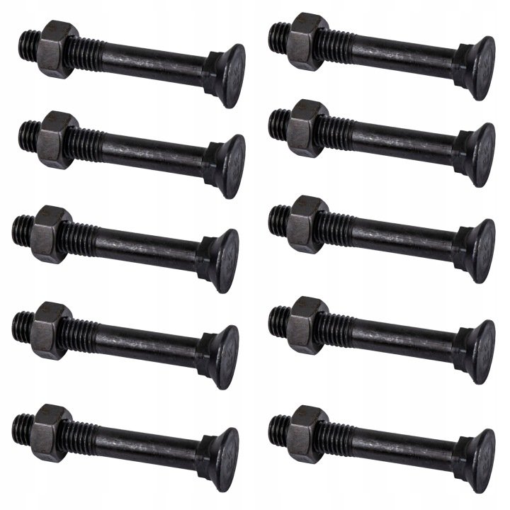 Śruba płużna M12x80mm 12.9 z nakrętką Gruber Zestaw 10szt. Waryński