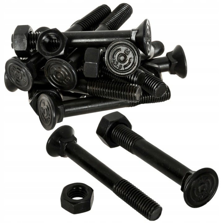 Śruba płużna M12x90 DIN 608 12.9 z nakrętką 10szt.